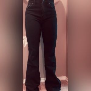 Black coloured flared leg jeans size 30